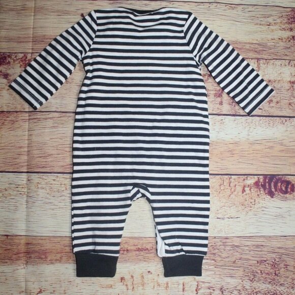 Cat & Jack Baby 1 Piece Rompers 2pk Cream, Black & Grey 0-3MO NWT Twins/ - Picture 4 of 7